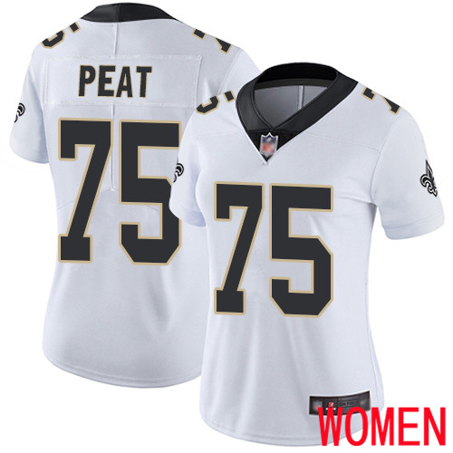 New Orleans Saints Limited White Women Andrus Peat Road Jersey NFL Football 75 Vapor Untouchable Jersey